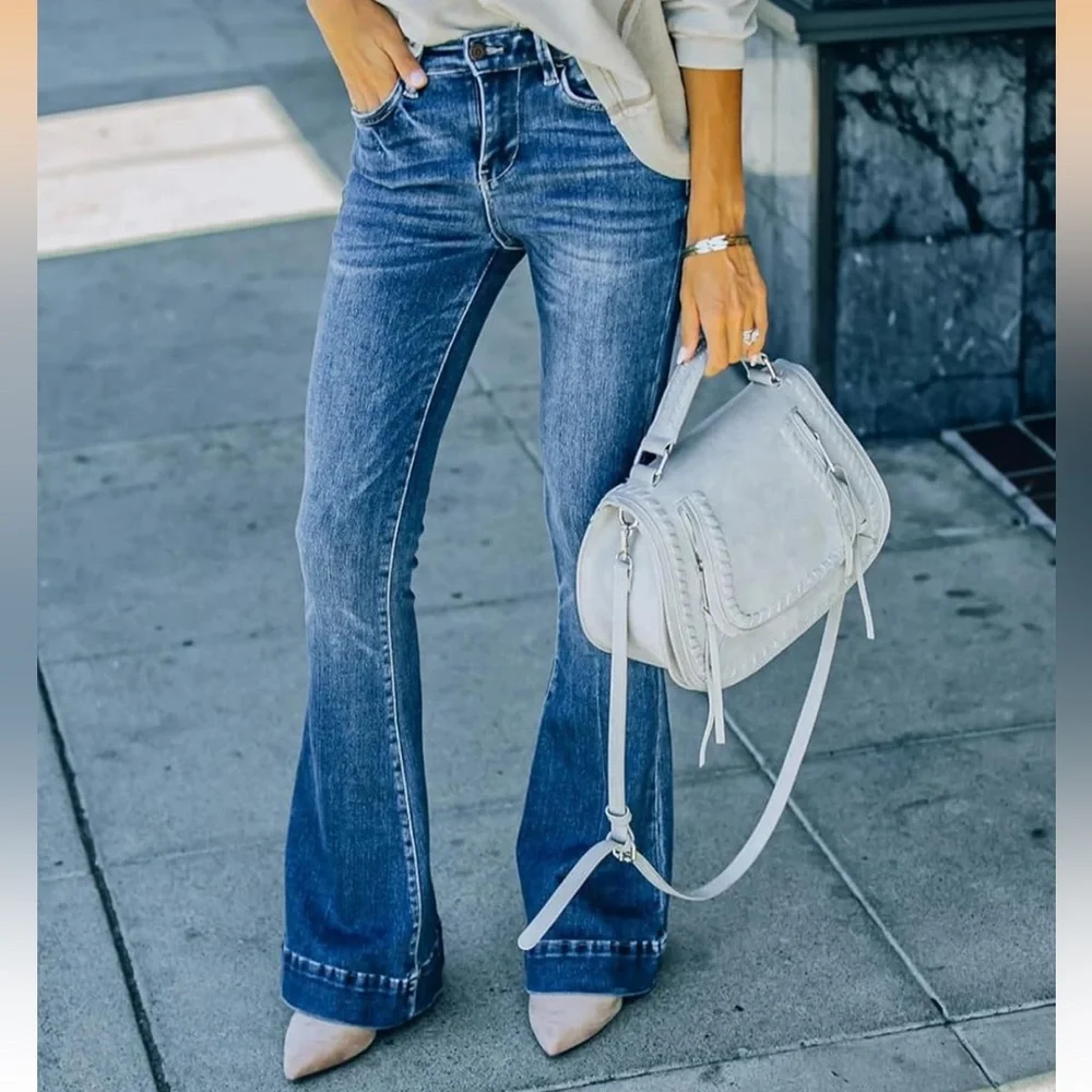 Women's Flare Bell Bottom Jeans - Picture 5 of 8